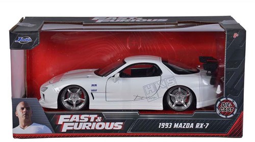 Jada Toys Fast & Furious Mazda RX-7 1:24 coche modelo blanco juguete