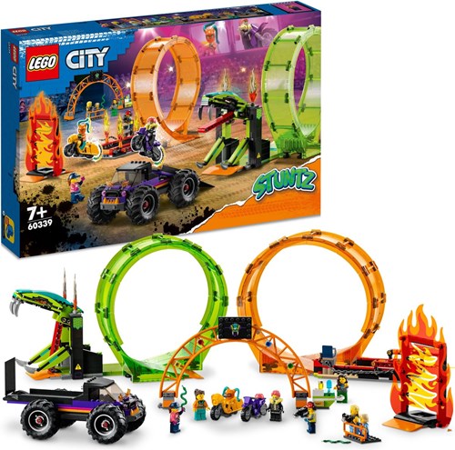 LEGO City arena de acrobacias doble looping set de acrobacias 60339 juguete-2