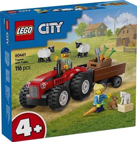 LEGO 60461 City Great Vehicles Rode tractor met aanhanger en schapen