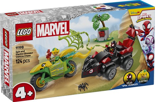 LEGO 11198 Spidey Spin en Electro achtervolging  met dinosaurusvoertuigen