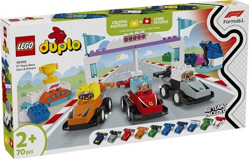 LEGO 10445 DUPLO F1 team racewagens en coureurs