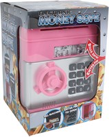 Van Manen caja fuerte de juguete con código secreto rosa 19,5cm-3