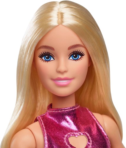 Barbie muñeca de moda vestido fucsia corazón - Barbie Fashionista-3