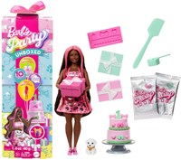 Mattel muñeca Barbie Party Unboxed cumpleaños de mascota con mechas rosas