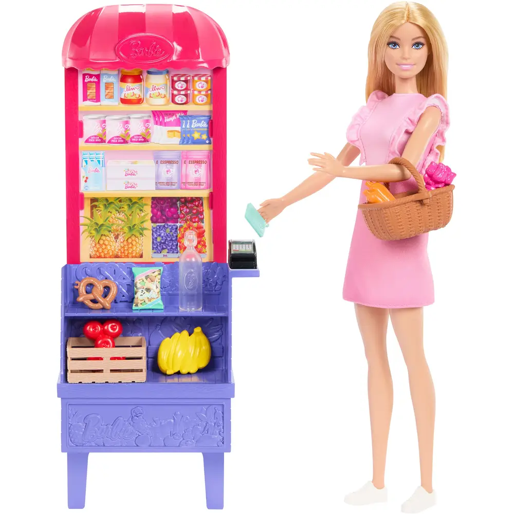 Mattel Barbie Malibu set de compras con accesorios y muñeca