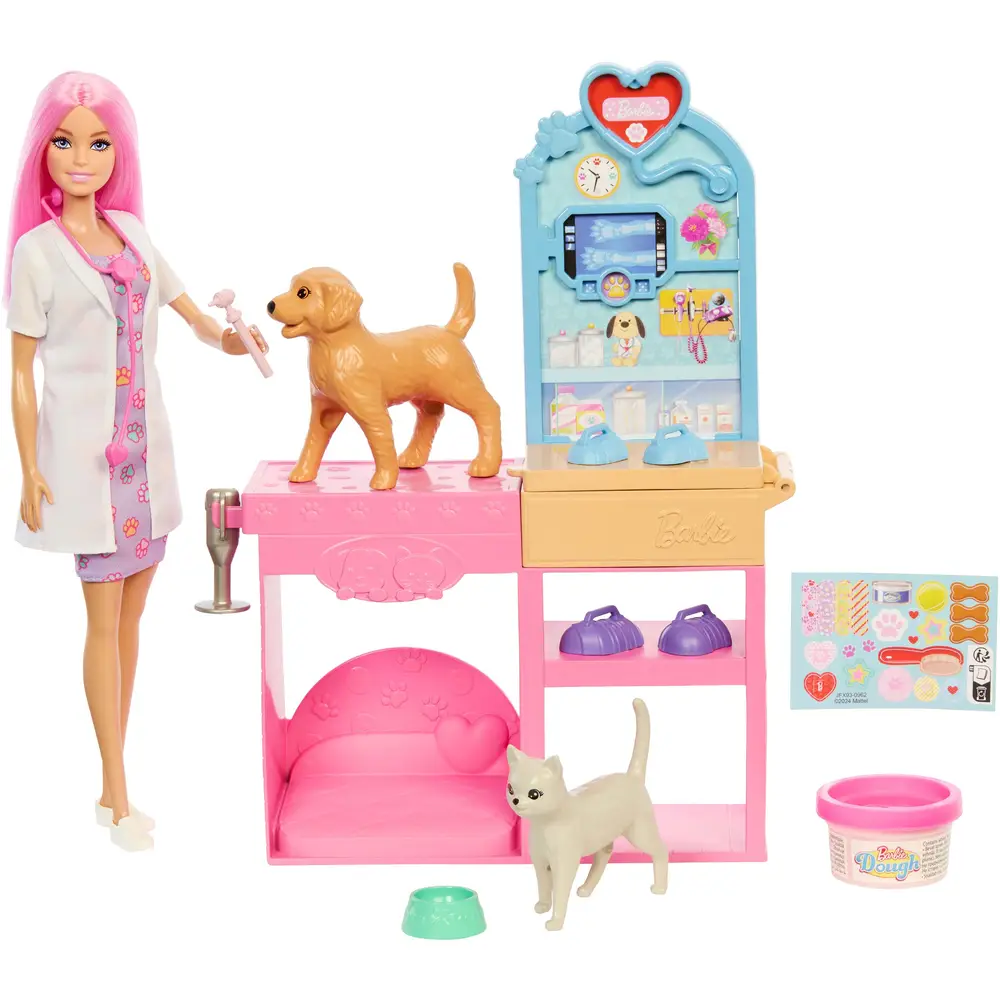 Mattel Barbie clínica veterinaria set de juego con muñeca y accesorios - veterinaria