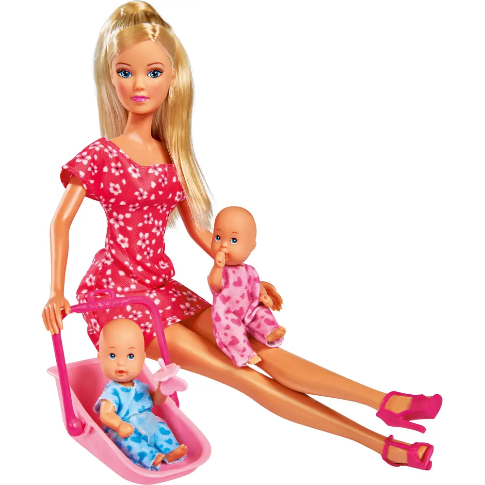 Simba Steffi Love muñeca niñera con accesorios y dos bebés 29cm