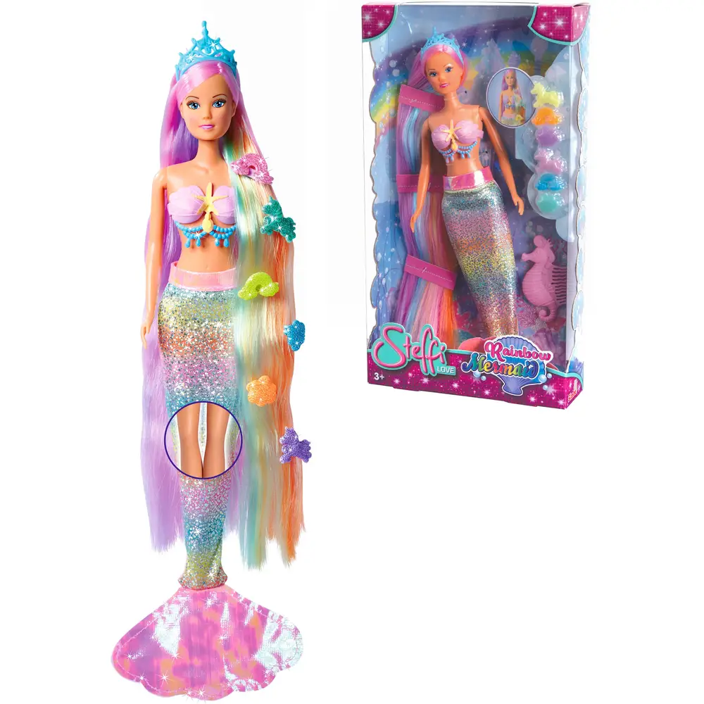 Simba Steffi Love muñeca sirena arcoíris con accesorios