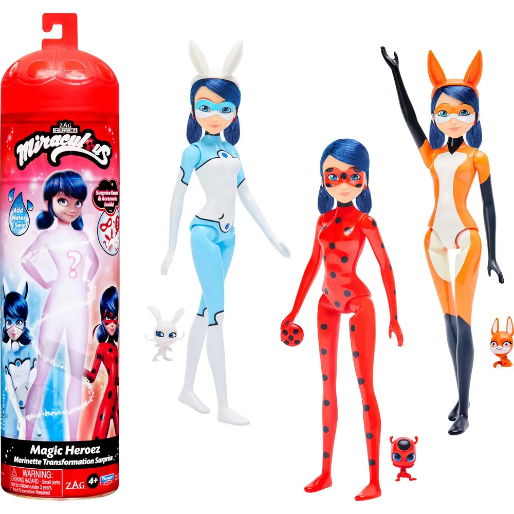 Bandai muñeca Marinette cambio de color Miraculous Ladybug 26cm juguete