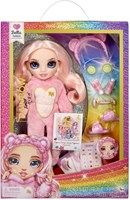 Muñeca fashion Rainbow High junior high fiesta pijama Bella rosa 23 cm juguete