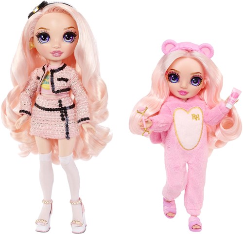 Muñeca fashion Rainbow High junior high fiesta pijama Bella rosa 23 cm juguete-3