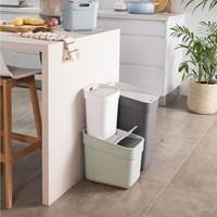 Curver cubo de basura Ready to Collect 20L verde gris claro - plástico sostenible-3