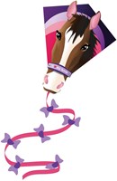 Knoop Kites cometa diamante caballo 65x55cm rosa multicolor juguete