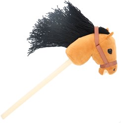 KiddyGo caballo de palo de peluche juguete con melena larga 70 cm caballo