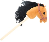 KiddyGo caballo de palo de peluche juguete con melena larga 70 cm caballo-3