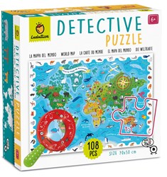 Ludattica puzzle mapa mundial de animales - juguete educativo cartón