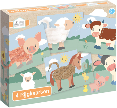 Studio Circus tarjetas para ensartar granja juguete educativo motricidad