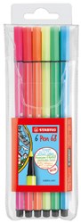 Stabilo rotuladores colores neón estuche 6 unidades calidad premium