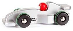 Bajo coche de carreras de madera Fórmula 1 plateado - juguete sostenible
