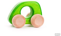 Bajo coche mini de madera - coche de juguete verde sostenible