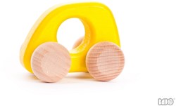 Bajo coche de juguete de madera mini amarillo - cochecito ecológico