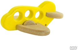 Bajo avión de madera amarillo - juguete avión sostenible