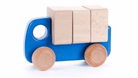 Bajo camión de madera con bloques - juguete educativo para niños