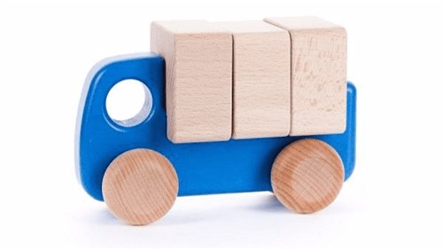 Bajo camión de madera con bloques - juguete educativo para niños