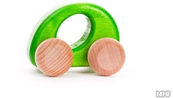 Bajo coche de juguete de madera - Elipse verde - sostenible y resistente