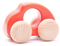 Bajo coche de madera Beetle rojo - clásico juguete sostenible