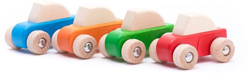 Bajo coche de madera pullback azul - juguete sostenible-2