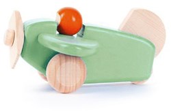 Bajo Avión de Madera con Piloto - Avión de juguete menta