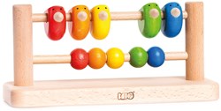 Bajo Ábaco de Madera con Pájaros - Juguete Educativo - 10 Bolas de Colores