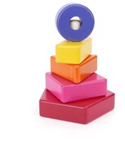 Bajo juguete puzzle de madera formas pirámide juego educativo