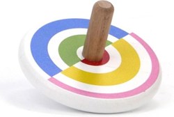 Bajo trompo de madera juguete - spinning top colorido para niños