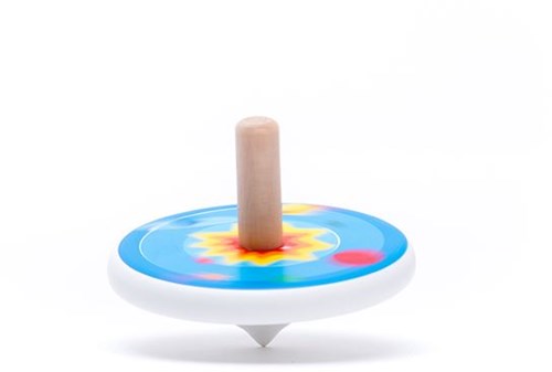 Bajo trompo de madera juguete - spinning top colorido para niños