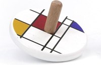 Bajo trompo de madera juguete colorido - spinning top para niños
