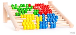 Bajo ábaco de madera colorido - juguete educativo con 100 cuentas