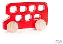 Bajo autobús de dos pisos de madera rojo vehículo de juguete 41530