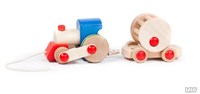Bajo tren de juguete de madera Choo-Choo con sonajero - 3 piezas-3