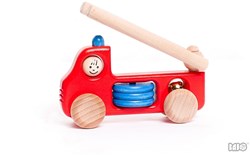 Bajo camión de bomberos de madera coche de juguete de lujo - 15 cm