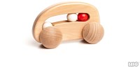 Bajo coche de madera con cuentas - juguete sostenible para niños
