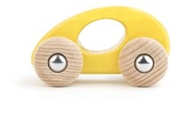 Bajo coche de juguete madera limusina amarillo sostenible eco