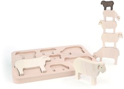 Bajo puzzle de madera formas ovejas - juguete educativo 7 piezas