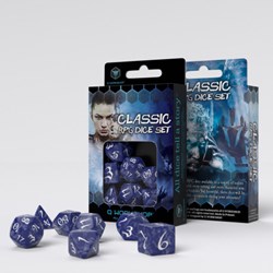 Q-Workshop Juego de rol clásico: juego de dados blancos y cobalto (7)