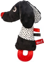 Mom's Care juguete de dentición para bebé perro Jami blanco-negro con chirriador