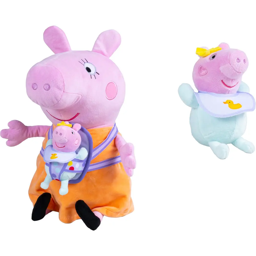 Simba Peppa Pig peluche Mamá Pig con bebé Evie 33cm juguete suave