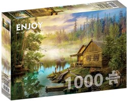 Enjoy Puzzle rompecabezas A Log Cabin on the River - puzzle de 1000 piezas