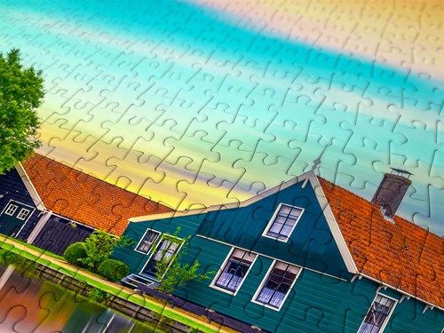 Enjoy Puzzle rompecabezas granja Holanda 1000 piezas paisaje colorido-3
