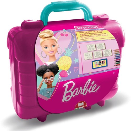 Multiprint Barbie maletín creativo de viaje con sellos y colores para niños-2